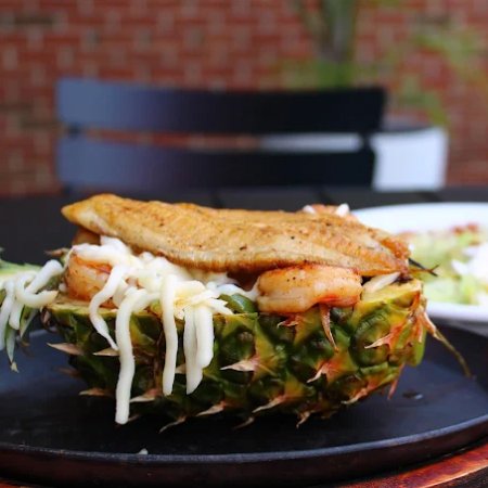 a seafood pinneaple dish